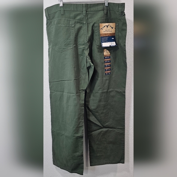 Blue Mountain Men's Canvas Relaxed Fit 5 Pocket Pants Men 40 X 32 NWT Green - Picture 4 of 9